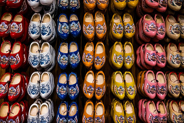 Wooden clogs, typical traditional footwear from the Netherlands.