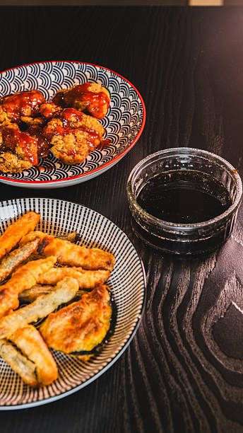 Korean Crispy Chicken with Vegetable Tempura