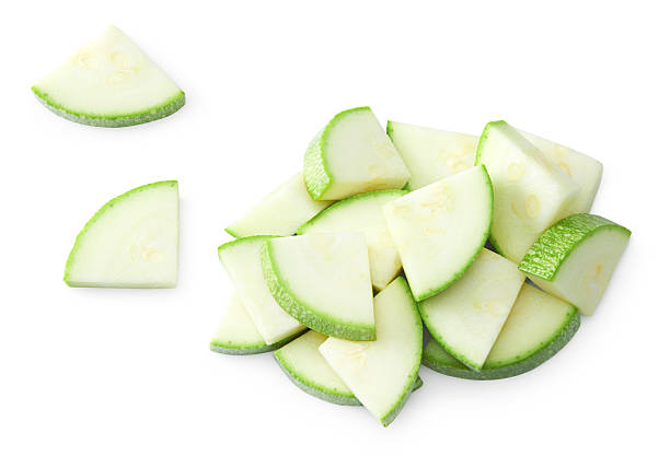 istock sliced zucchini or marrow isolated on white background. clipping path 2239415303