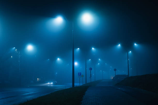 istock Road in fog. Night city 2239422870