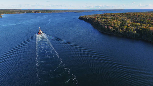 istock Aerial View of Tugboat 2239423218