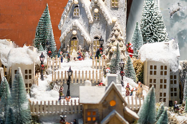 istock Miniature snowy Christmas village scene 2239431306