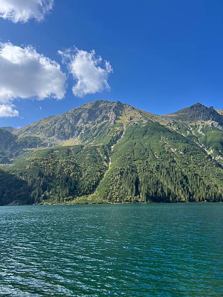 istock Vast Mountain Panorama with Clear Blue Sky and Shimmering Turquoise Waters 2239434793