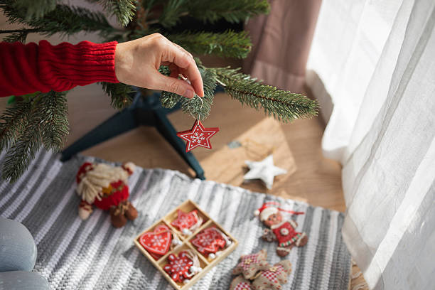 istock Holiday decorating with handcrafted wooden star 2239448365