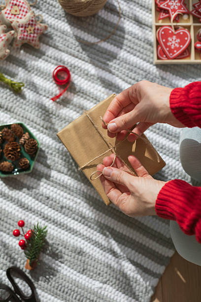 istock Handmade Christmas gift prepared with love and simplicity 2239448434