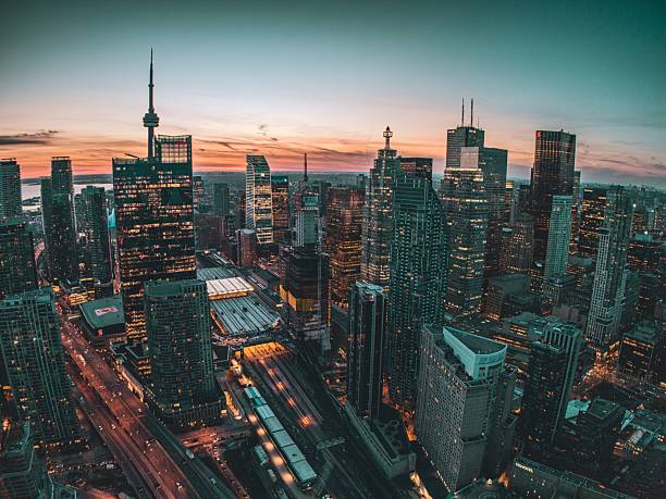 istock Toronto skyline at sunset with CN Tower. 2239460544