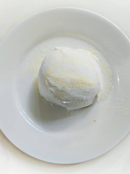 Delightful Japanese Style Milk Bread Roll Coated with Fine White Cream Powder and Served Fresh