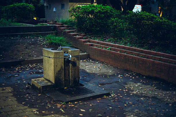 Water fountain in a Japanese park (Drinking fountain)