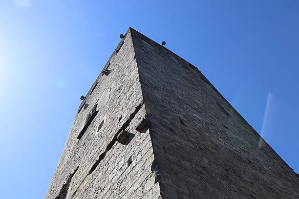 The observation tower at the end of the garden of the Palácio Sotto Maior, a villa complex in the Portuguese coastal town of Figueira da Foz, Costa de Prata, Portugal.