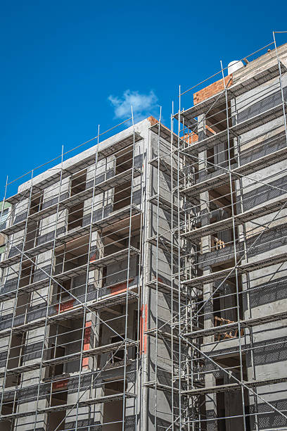 istock scaffolding in front of the construction site 2239483206
