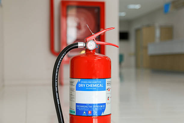 istock Fire extinguishing system, emergency equipment installed in the corridors inside the building for fire prevention 2239484930
