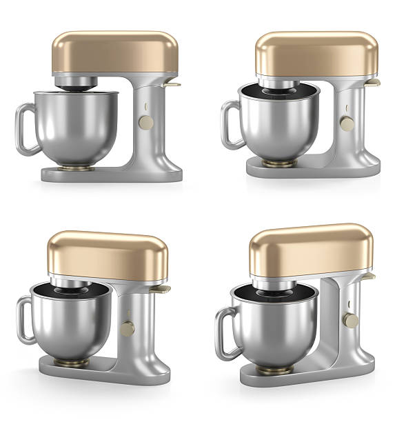 Electric steel mixer isolated on white background. 3D rendering