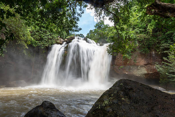 istock A beautiful natural landscape features a small waterfall cascading over moss-covered rocks in a green summer forest stream 2239498290