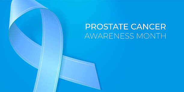istock Realistic blue ribbon with copy space. Movember - prostate cancer awareness month. Medical banner with copy space. Editable vector illustration for poster, card, banner. 2239502996
