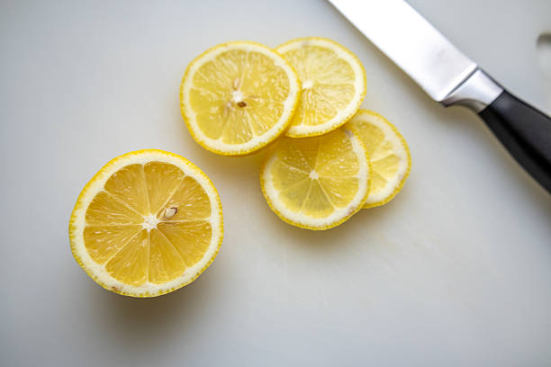 Lemon on white background