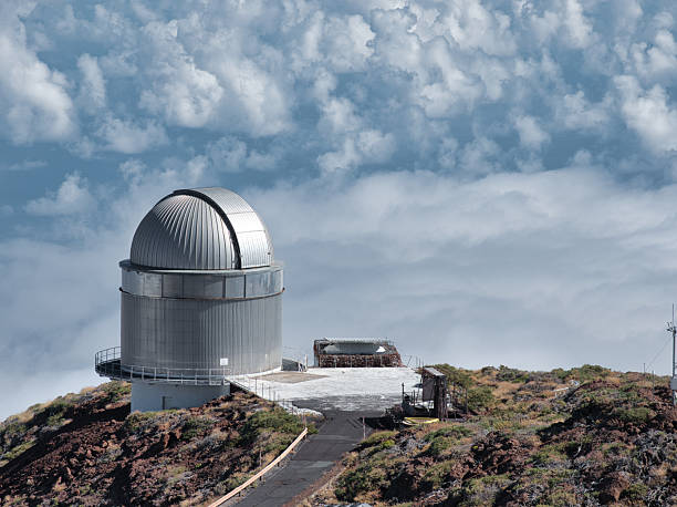 Observatory on hill above ocean, Haleakalā National Park, Maui
