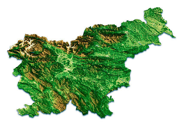 istock Slovenia Satellite Topographic Map 3D Render Isolated Color 2239514837