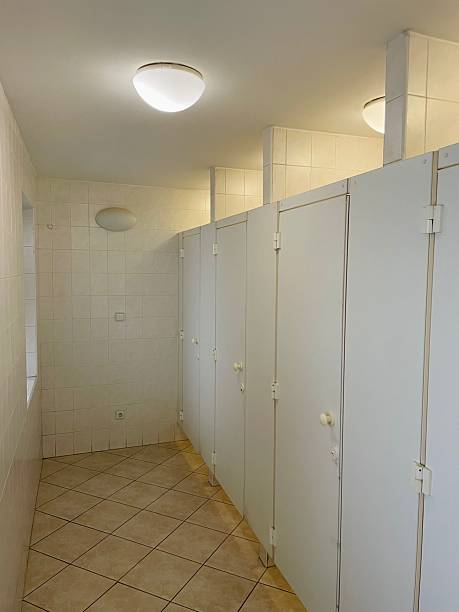 istock Public toilet for general use in urban environment. Basic urban infrastructure 2239517793