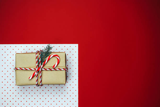 istock Christmas composition with gifts on a red background. 2239518378