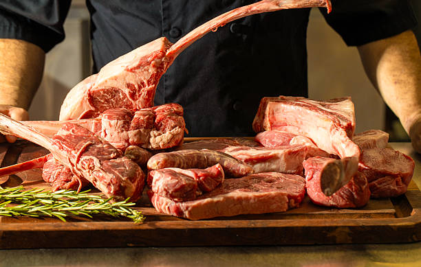 istock various cuts of raw meat on a board 2239518898