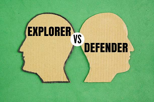 istock Head shape with two words What are the two dominant mindsets? The Two Mindsets: Explorer vs. Defender. 2239519318