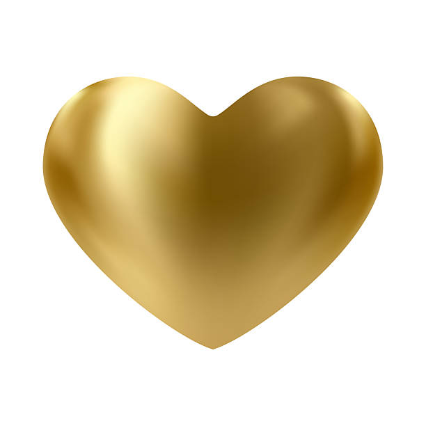 istock Gold glossy 3d heart. Luxury realistic heart balloon. 2239520367