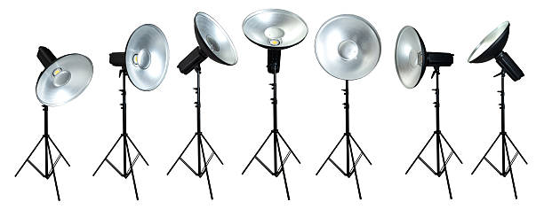 istock Collection set of professional studio lighting equipment isolated over a white background 2239538699