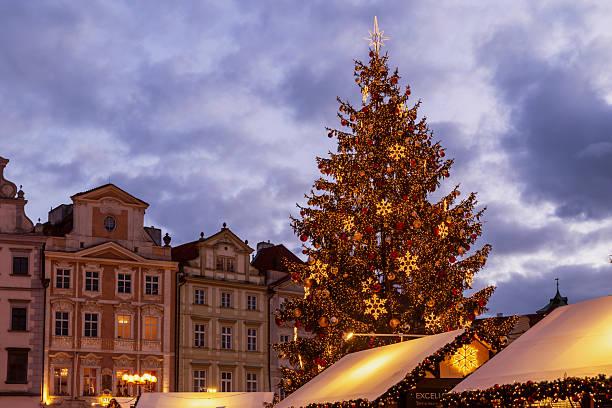 istock Christmas market with decorated tree in Old Town Square, Prague 2239546718