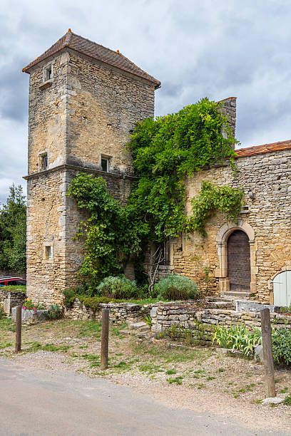 istock Medieval stone architecture with tower in Chateauneuf, France 2239549473