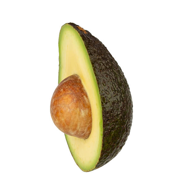 istock Avocado half isolated on white background with clipping path, full depth of field 2239552192