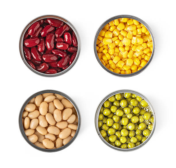 istock Opened cans of peas, beans and corn 2239552840