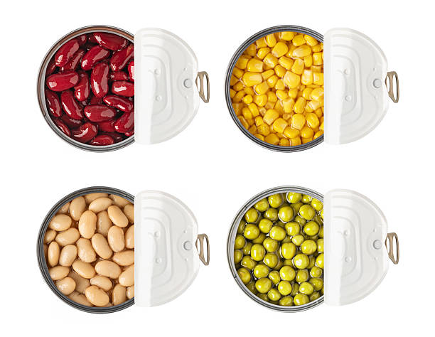 istock Opened cans of peas, beans and corn 2239552922