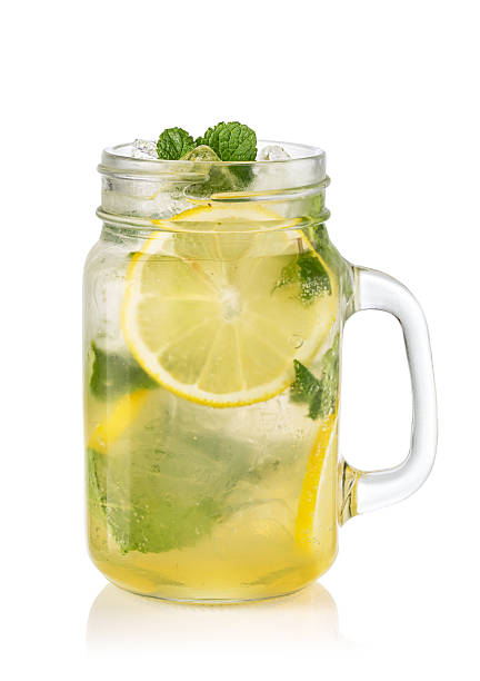 istock Glass with lemon lemonade and ice 2239553390