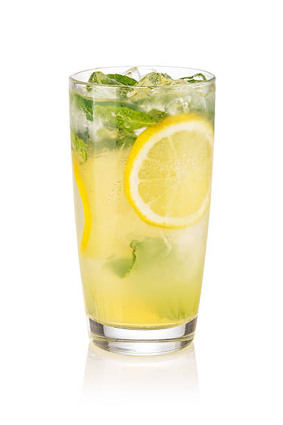 istock Glass with lemon lemonade and ice 2239553393