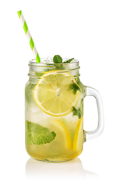 istock Glass with lemon lemonade and ice 2239553427