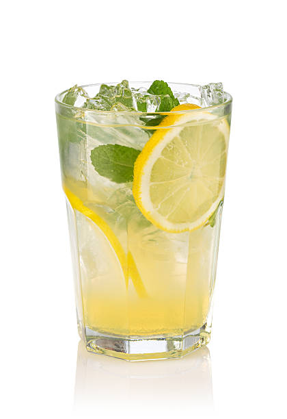 istock Glass with lemon lemonade and ice 2239553431