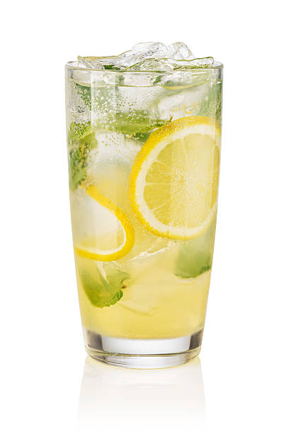 istock Glass with lemon lemonade and ice 2239553434