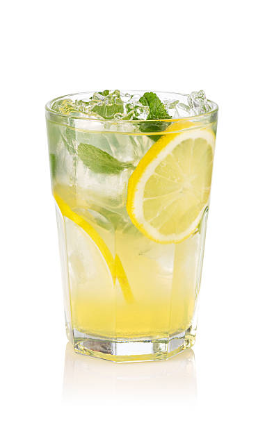 istock Glass with lemon lemonade and ice 2239553465