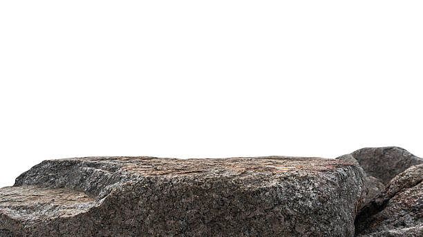 istock Rock Mountain Isolated, Stone Podium on white Background well material Design Exhibition platform advertising and Space montage presentation Product display, Clipping paths 2239554058
