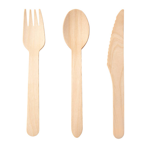 istock Wooden Knife, Fork and Spoon Isolated Background 2239554359