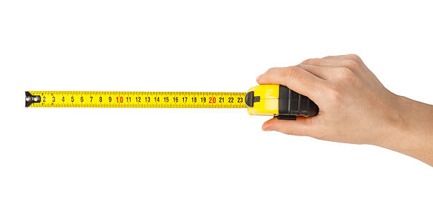 istock Hand holding measuring tape on transparent background 2239555503