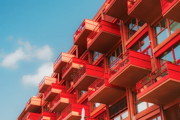 istock red balconies of modern residential architecture 2239580233