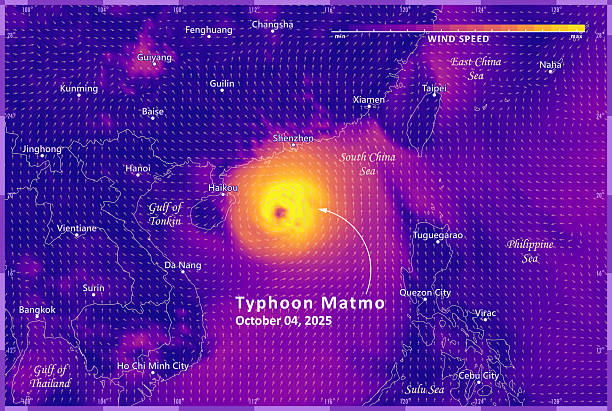 istock Typhoon Matmo 20251004 Wind Weather Map South China Sea Infographic 2239582742