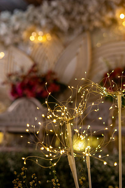 istock Warm Festive Fairy Lights Decorating an Elegant Event Venue 2239584220