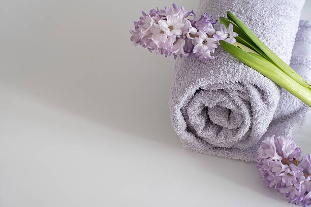istock Spa Arrangement with Hyacinths and Towel in a Diagonal Composition 2239585072