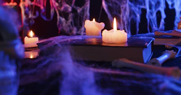Old fashioned candle, space for text.