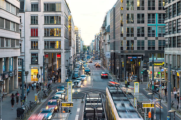 istock Busy Berlin Berlin Friedrichstrasse at Sunset 2239587700