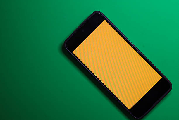 smartphone background in green screen and earth connections overlay