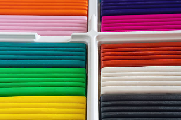 Close-up of colorful modeling clay