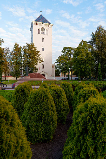 istock Jelgava Holy Trinity Church Tower Viewed Through Green Park Shrubs 2239594721